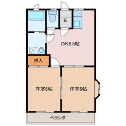 三日市駅 徒歩8分 2階の物件間取画像